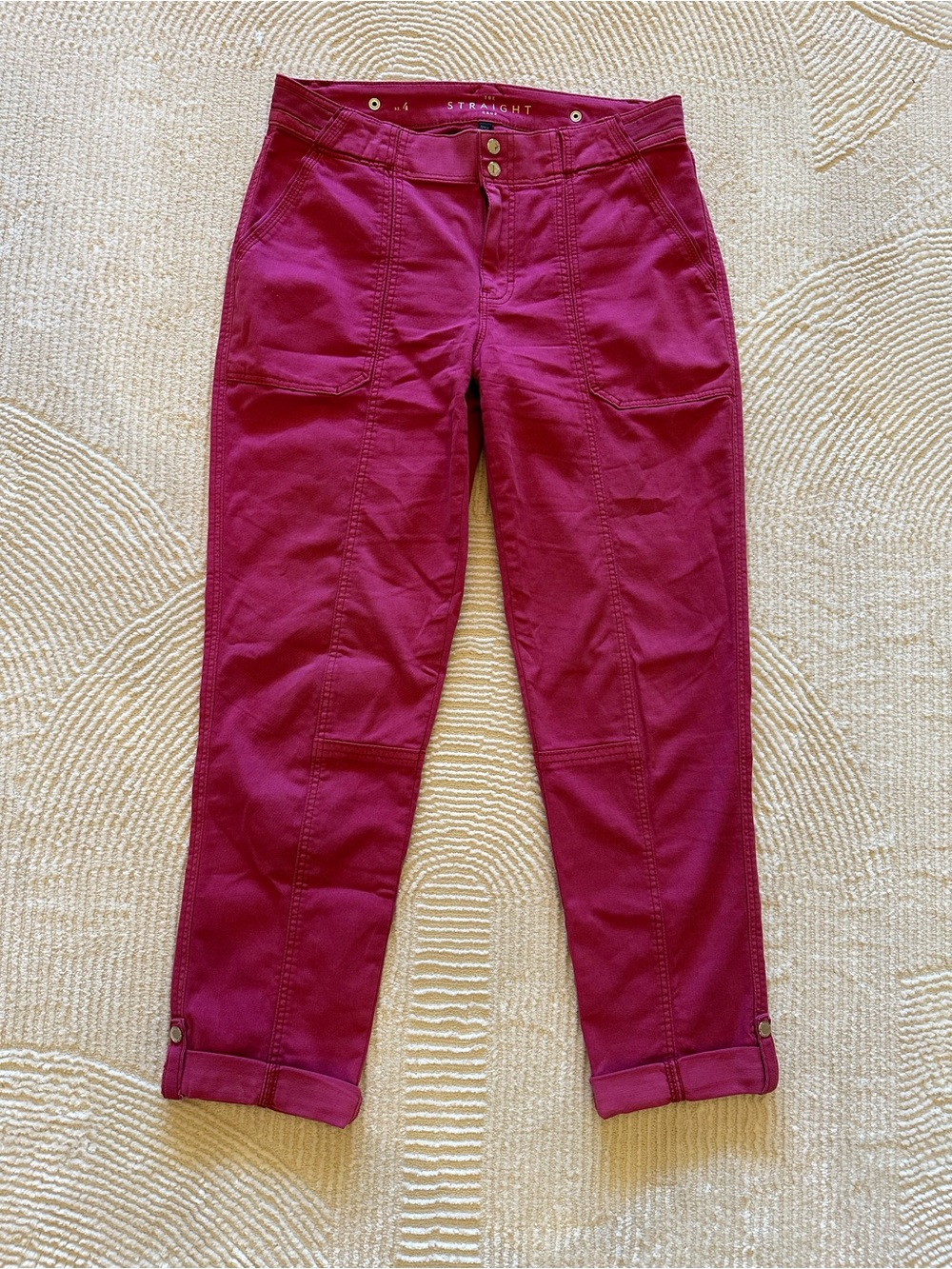 White House Black Market pink Straight Crop Ankle Pants